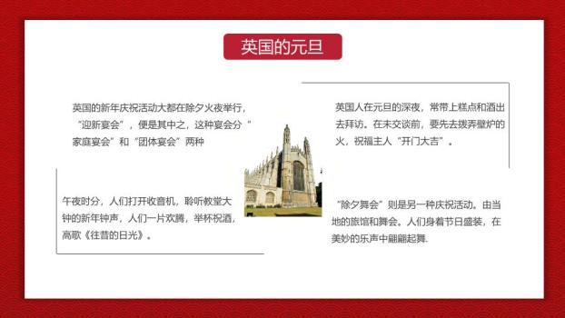 红色波浪金色灯笼农历新年元旦PPT4