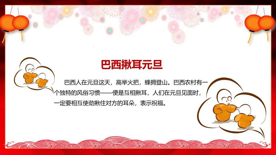 金色艺术字灯笼恭贺元旦新年联欢会PPT9