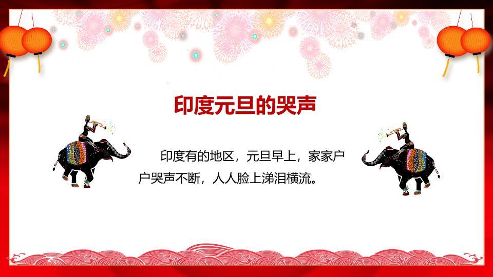 金色艺术字灯笼恭贺元旦新年联欢会PPT5