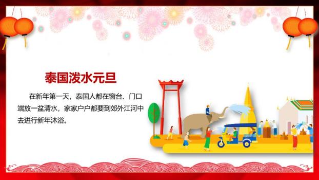 金色艺术字灯笼恭贺元旦新年联欢会PPT6