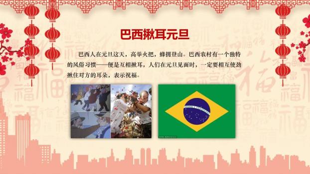 可爱舞狮儿童庆元旦迎新年PPT模板9