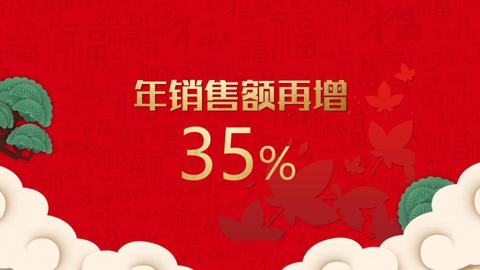 水彩夜景樱花灯笼元旦双语祝福PPT9