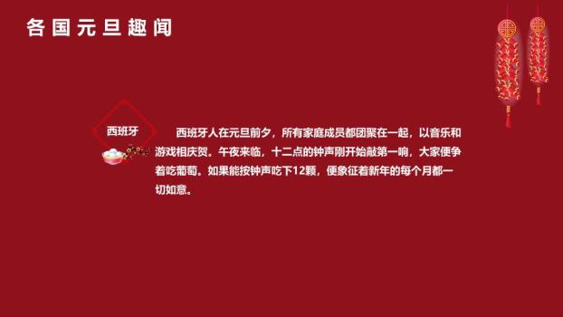 金色立体字元旦快乐祝福PPT模板8