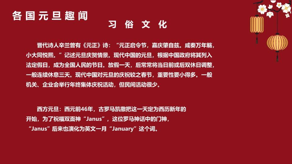 金色立体字元旦快乐祝福PPT模板3