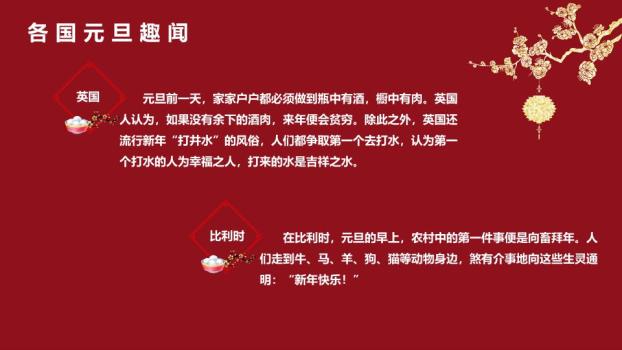 金色立体字元旦快乐祝福PPT模板4