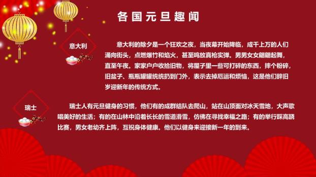 金色立体字元旦快乐祝福PPT模板6