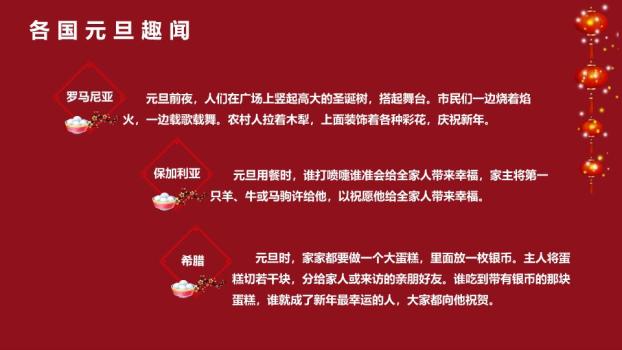 金色立体字元旦快乐祝福PPT模板7