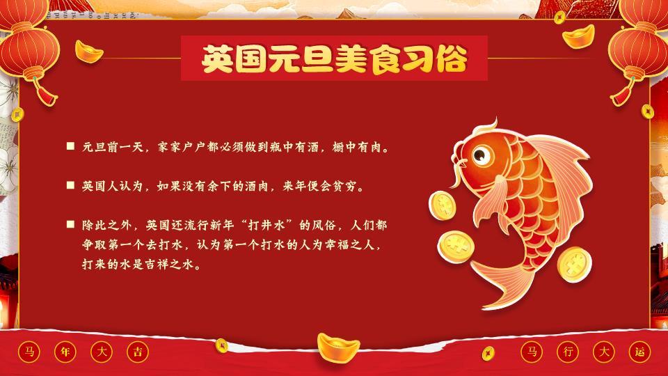 撕纸背景舞狮小马主题班会PPT6