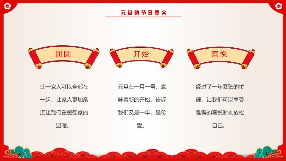 对称小猫福字节日祝福PPT9