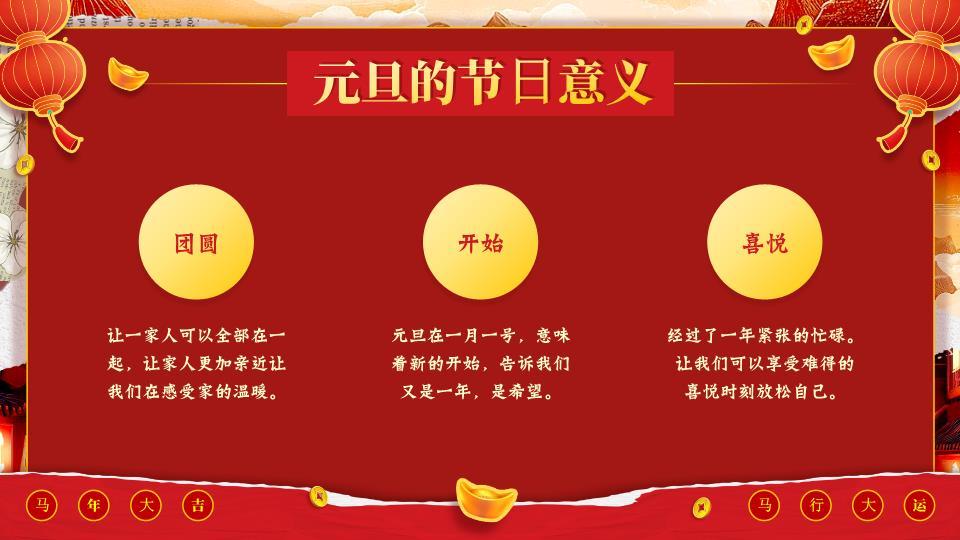 撕纸风小马对联元旦班会PPT9