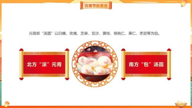 卷轴倒影汤圆碗元宵节祝福PPT9