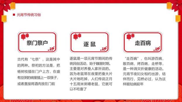 金边书法汤圆插画元宵习俗介绍PPT5