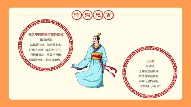 圆形红框儿童玩耍元宵佳节班会PPT6