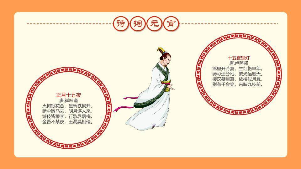 圆形红框儿童玩耍元宵佳节班会PPT7