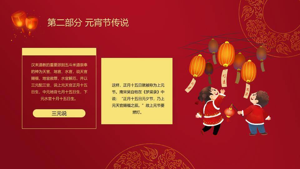 圆形框表情汤圆欢乐元宵节PPT1