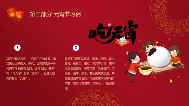 圆形框表情汤圆欢乐元宵节PPT4