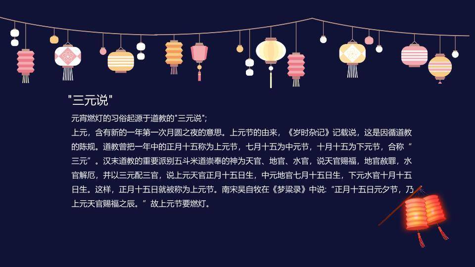 夜空大红灯笼提灯女孩元宵课件PPT1