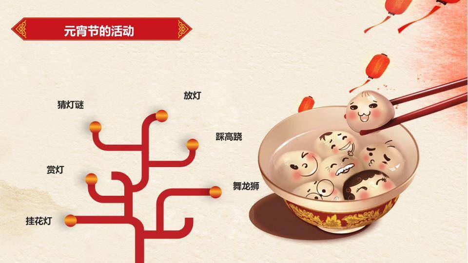 圆形红框拼字儿童玩耍元宵班会PPT5