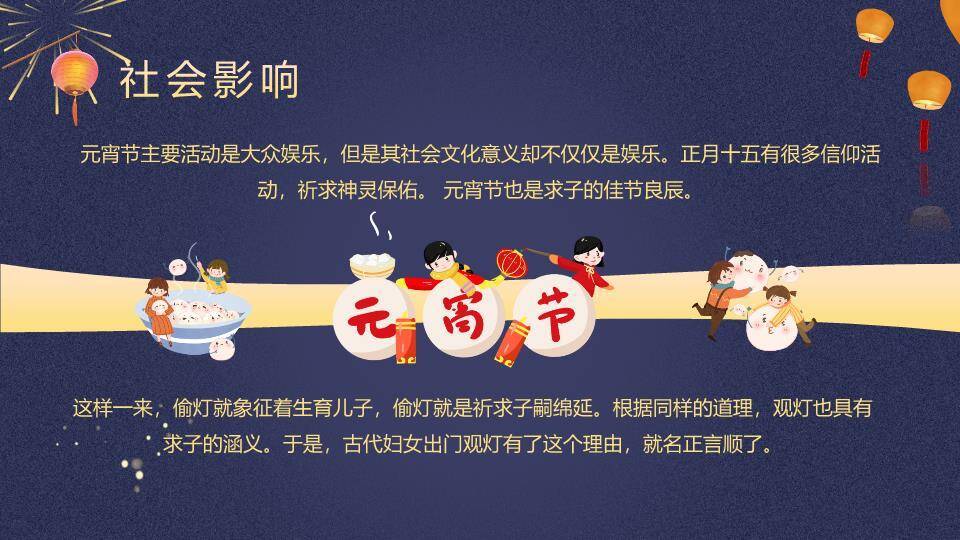 暗纹圆形框表情汤圆欢乐元宵PPT9