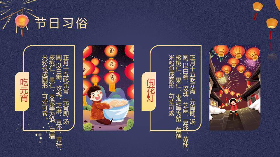 暗纹圆形框表情汤圆欢乐元宵PPT5