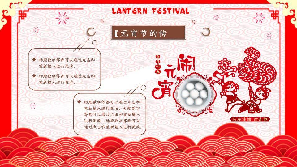 大红碗笑脸汤圆吉祥闹元宵宣传PPT1