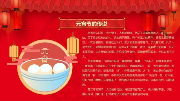 屋檐灯笼笑脸汤圆欢度元宵介绍PPT1