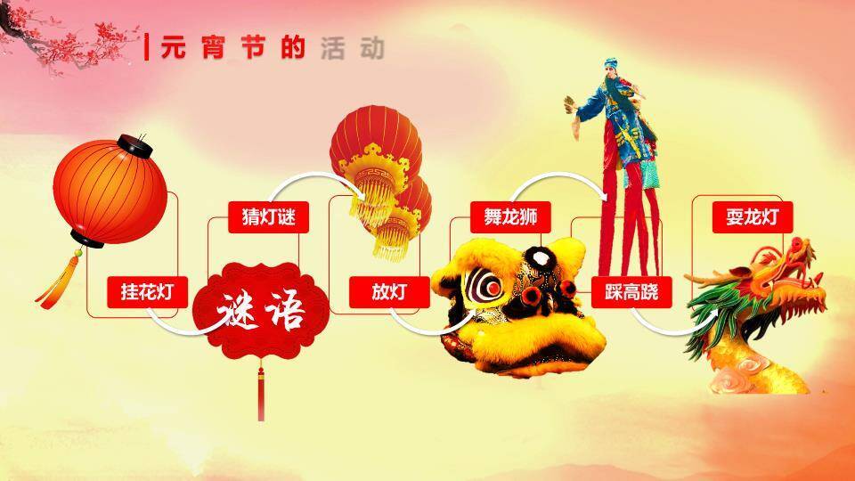 夕照古垣元宵书法主题班会PPT5