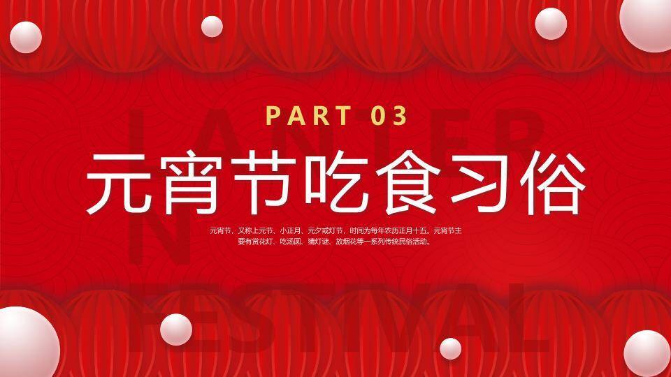 狮映2025灯笼底纹元宵习俗科普PPT8