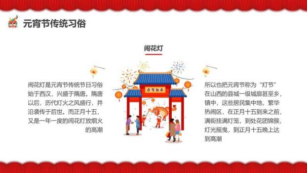 狮映2025灯笼底纹元宵习俗科普PPT2