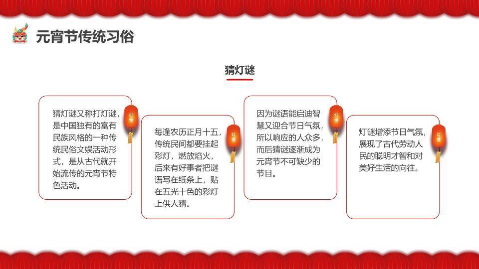 狮映2025灯笼底纹元宵习俗科普PPT3