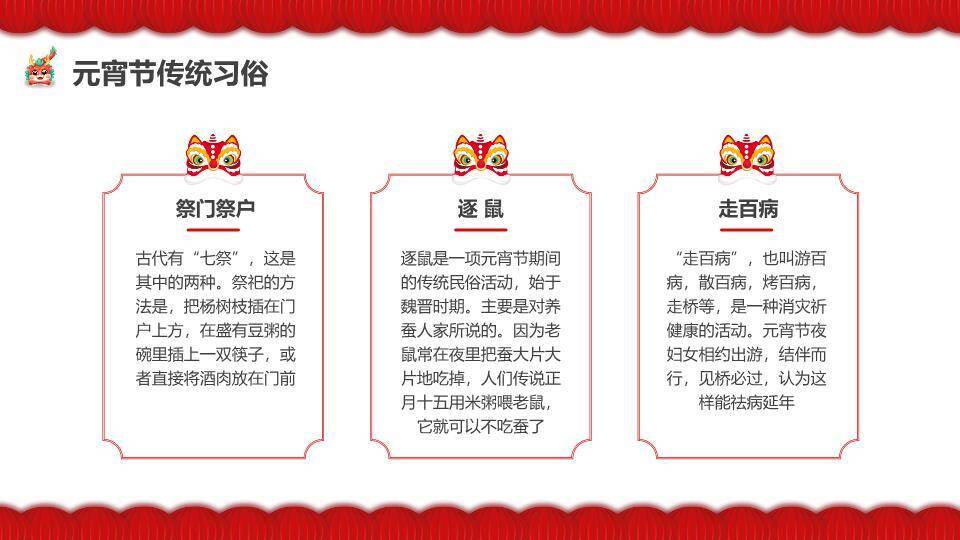 狮映2025灯笼底纹元宵习俗科普PPT5