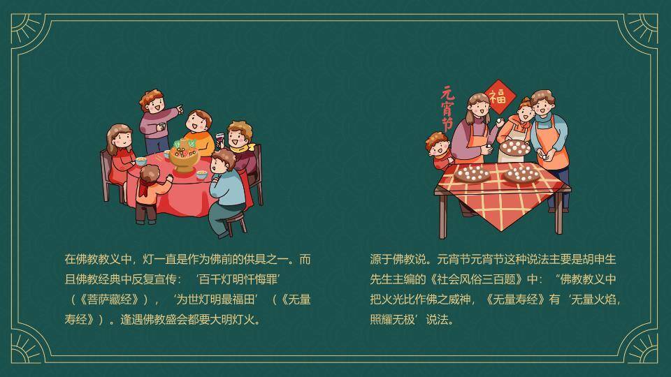 古典绿底元宵知识正式汇报PPT9