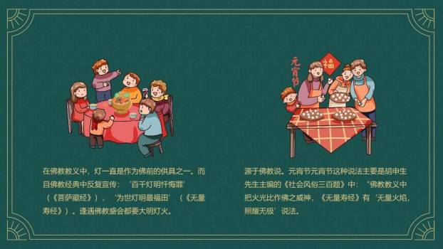 古典绿底元宵知识正式汇报PPT9