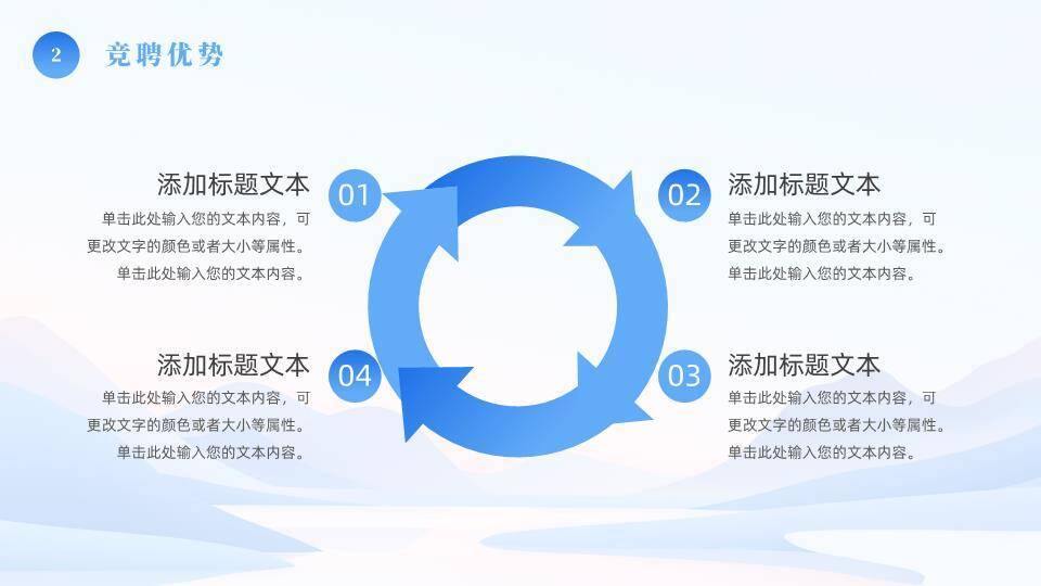 湖光山色微立体年终总结PPT模板3