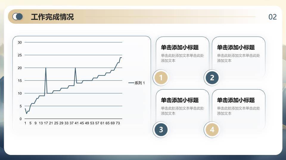 山水扬帆风个人年终汇报PPT模板2