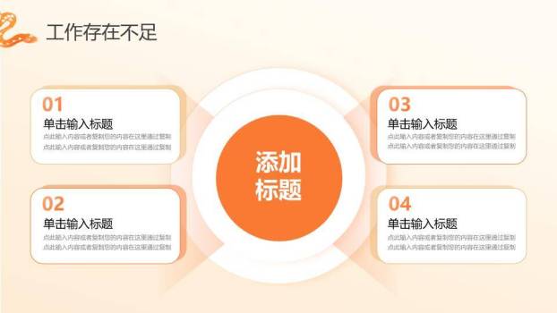 蛇形丝带风感恩展望年终述职PPT模板4