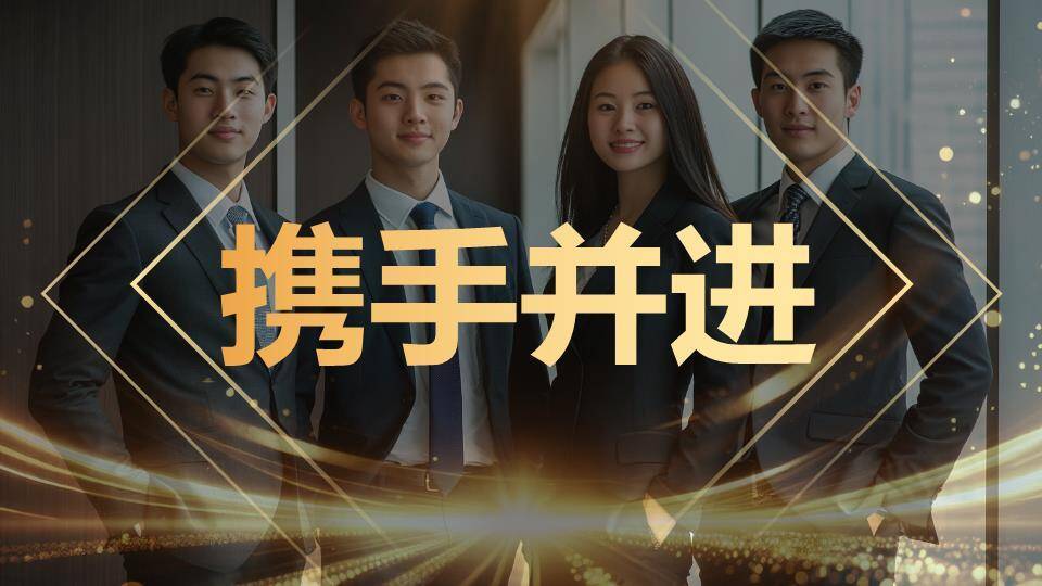 发光骏马剪影年会快闪开场PPT模板8