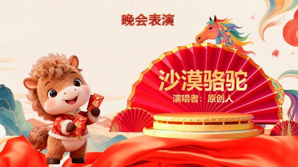 光驹聚力风年度总结开场PPT模板5