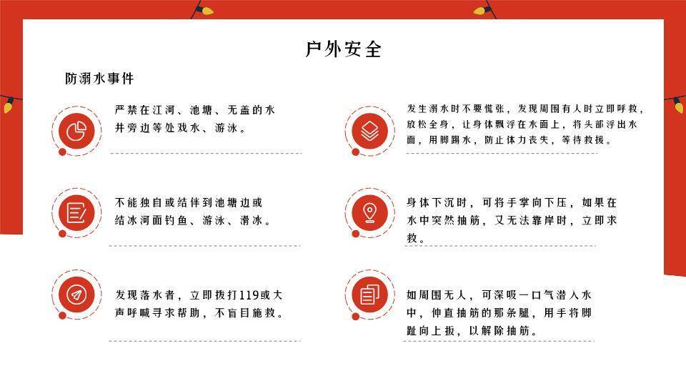 家庭堆雪人挂灯串寒假安全先行主题班会PPT模板8