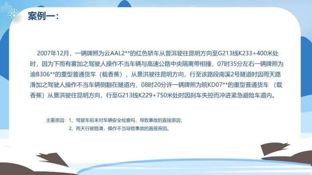 山脉松树骑行冬季交通安全PPT模板7