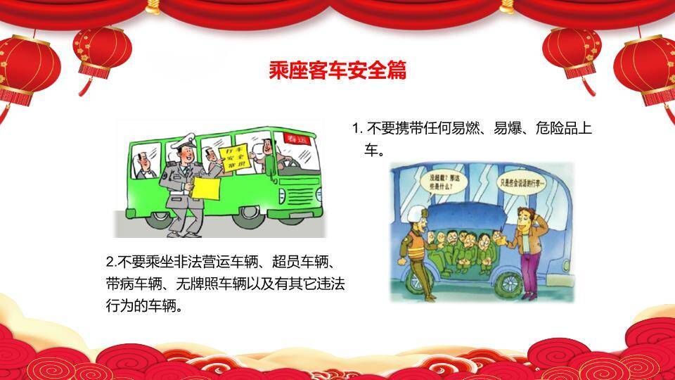 春节剪纸儿童福字寒假安全提醒PPT模板1