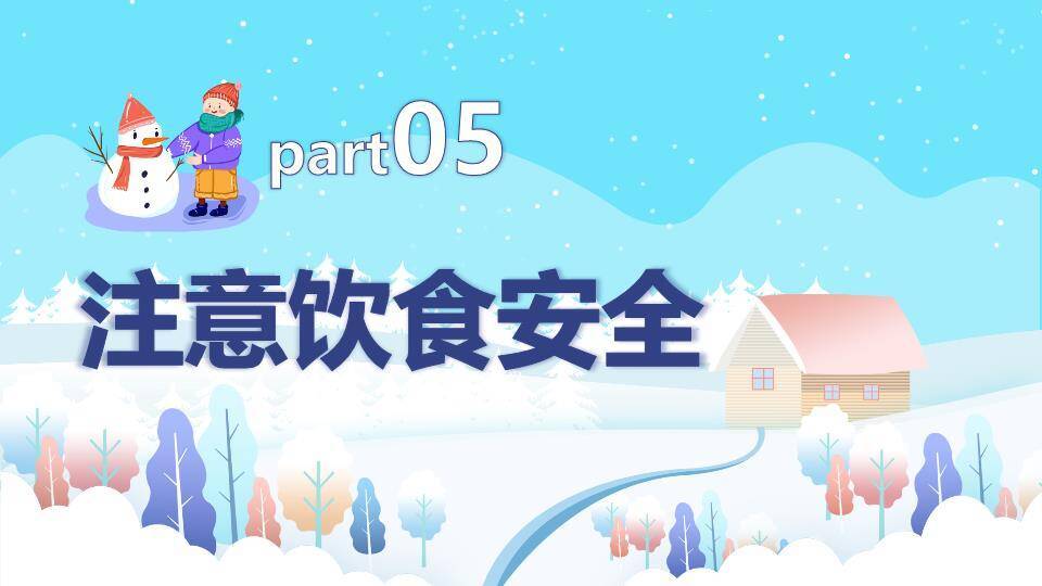 云朵对话框男孩雪人寒假安全班会PPT模板7