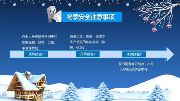 星形雪花装饰冬季寒假安全事项PPT模板1