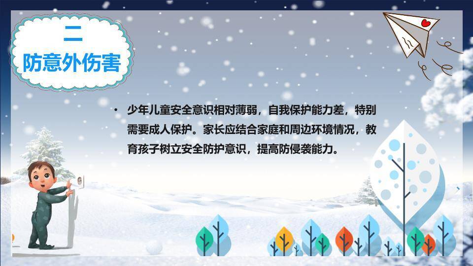 星空小屋家庭形象寒假安全家长信PPT模板6