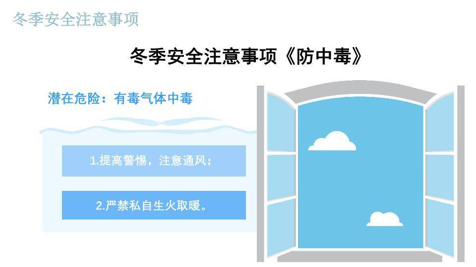 欧式小镇儿童滑雪冬季安全事项PPT模板6