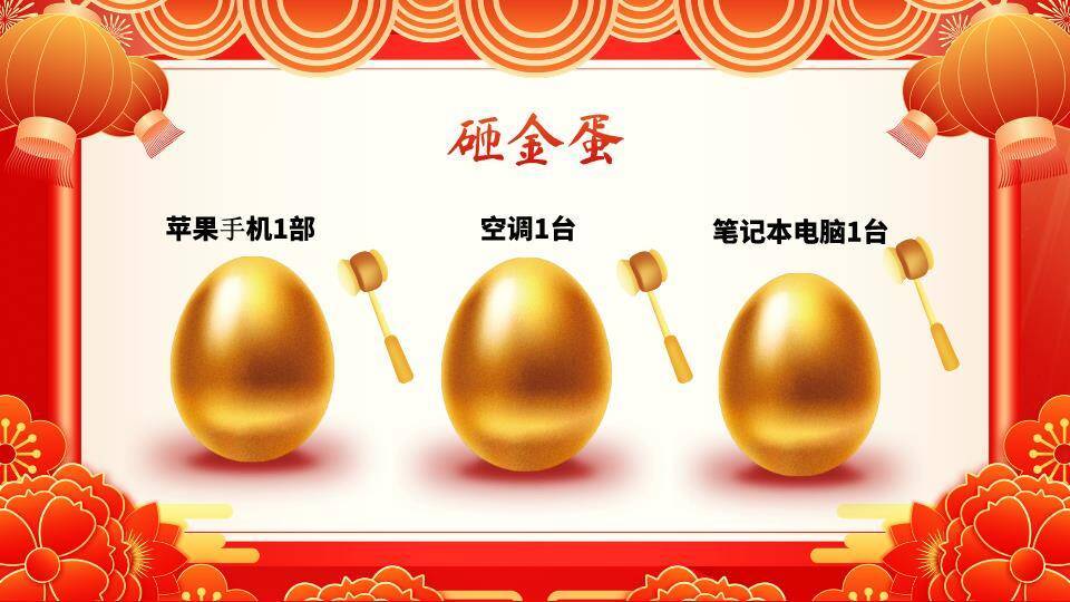 舞狮头龙灯红包企业年会幸运大抽奖PPT模板2