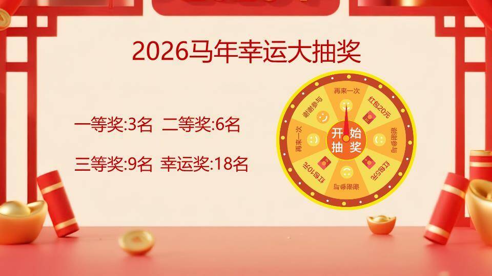 黑色音响灯笼花卉抽奖奖品展示PPT模板6