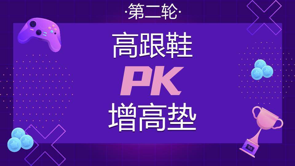 紫色网格奖杯手柄科技风年会小游戏PPT模板8
