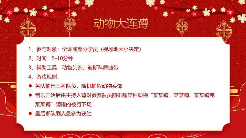 悬挂灯笼男孩舞狮虎年大吉年会游戏PPT模板5