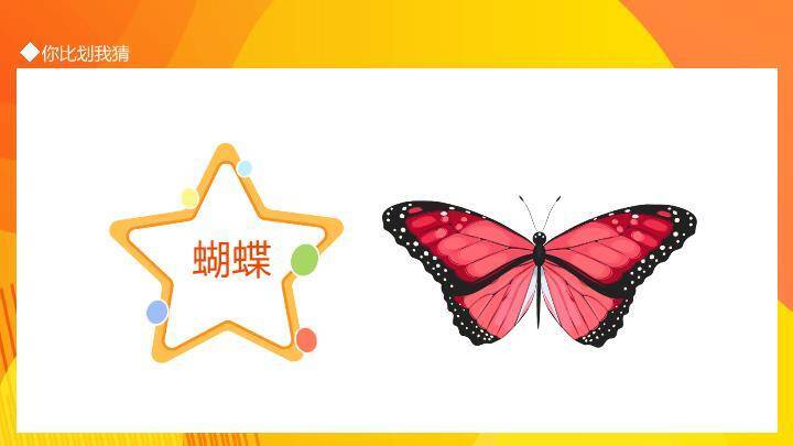 橙黄波浪方块拼接比划猜流程说明PPT模板4